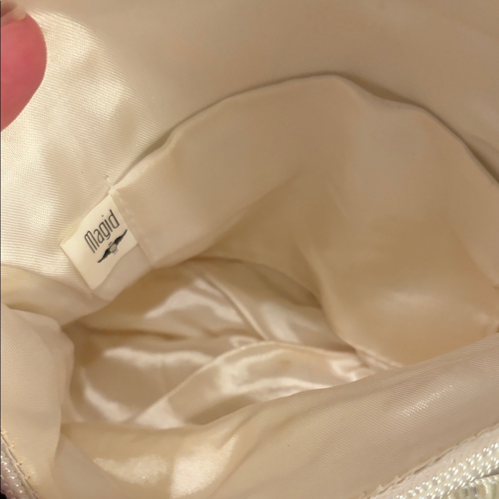 Vintage Magid Elegant Cream aurora borealis Beaded Women's Evening Bag with stra - Picture 7 of 12